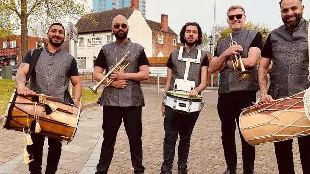 Beat Nation band baja players with dhol, trumpets and snare